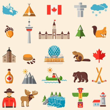 Téléchargez les illustrations : Un ensemble d'icônes canada - en licence libre de droit