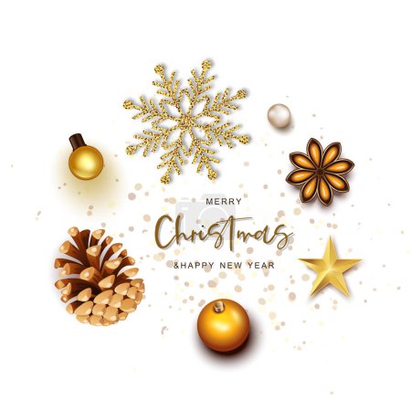 Illustration for Merry Christmas background. Vector illustration - Royalty Free Image