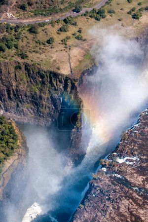 Photo for Telephoto shot of the immense Victoria falls, as seen from the air. - Royalty Free Image