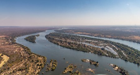 Photo for Wide-angle shot of the upper Zambezi river, just before plunging down Victoria Falls. - Royalty Free Image