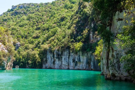 Photo for Exterior shot of the Gorges du Verdon, in the French Provence, on a beautiful summer day. This areas is also known as the european grand canyon. - Royalty Free Image
