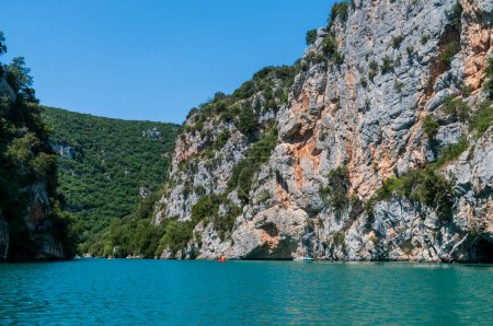 Photo for Exterior shot of the Gorges du Verdon, in the French Provence, on a beautiful summer day. This areas is also known as the european grand canyon. - Royalty Free Image