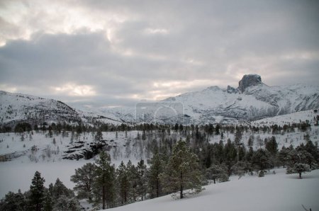 Téléchargez les photos : Snow landscape in the mountains of arctic Norway in winter - en image libre de droit