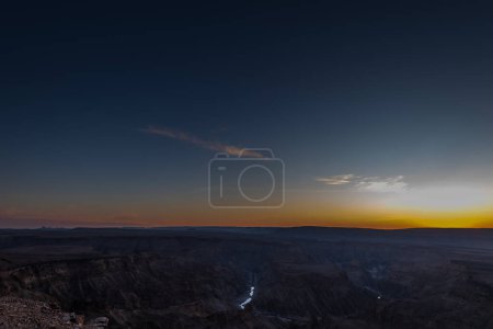 Photo for Landscape shot of the sunset over the Fish River Canyon in Southern Namibia. - Royalty Free Image