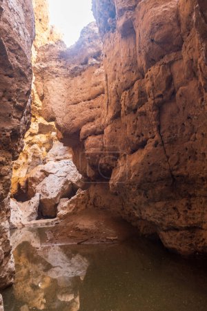 Foto de Impresión del interior del cañón del sesriem en el sossusvlei namibio. - Imagen libre de derechos