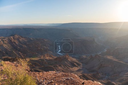 Photo for Landscape shot of the sunset over the Fish River Canyon in Southern Namibia. - Royalty Free Image