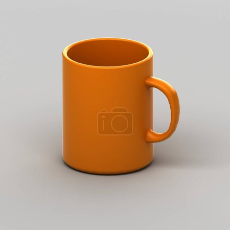 Foto de Orange cup on the gray background - Imagen libre de derechos