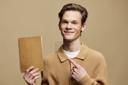 Photo for Young man holding envelope with content smile - Royalty Free Image