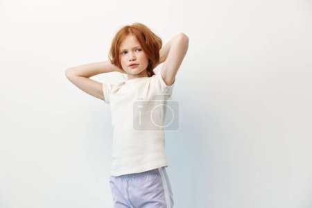 Photo for Portrait little person white female expression hair emotion young girl children beauty face background human childhood looking kid caucasian cute - Royalty Free Image