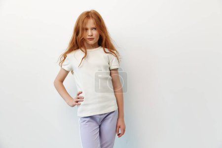 Photo for Background expression girl white small person portrait childhood young caucasian female face looking little kid children hair cute standing beauty pretty - Royalty Free Image