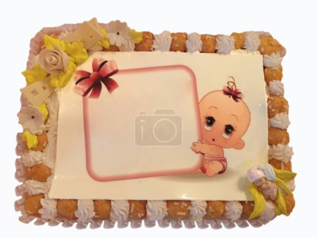 Foto de Pastel dulce para el bautismo del bebé y la ceremonia de cumpleaños - Imagen libre de derechos