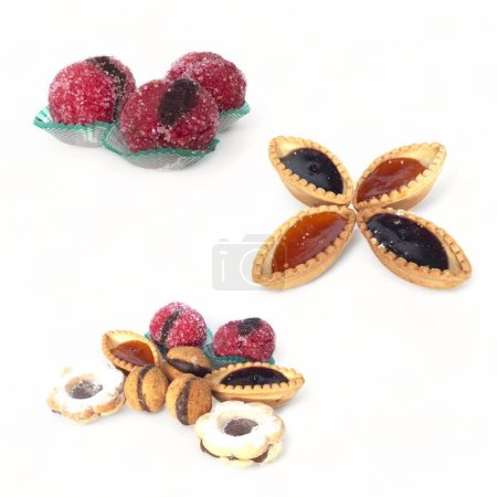 Photo for Sweet assorted mignon pastries in various shapes - Royalty Free Image