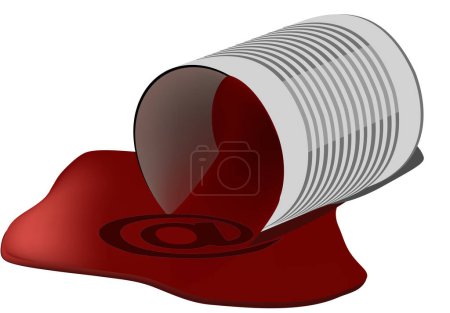 Illustration for Red paint jar with internet ready - Royalty Free Image