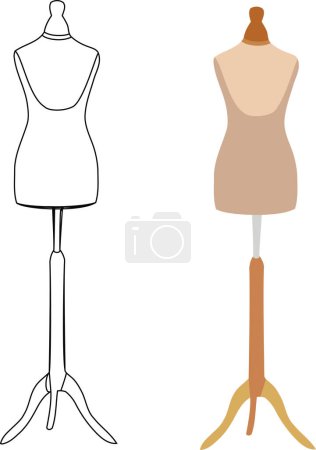Ilustración de Maniquí del sastre para construir y coser trajes de ropa - Imagen libre de derechos