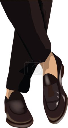 Ilustración de Persona elegante de pie con las piernas cruzadas - Imagen libre de derechos