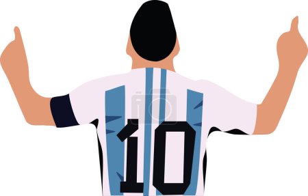 Ilustración de Futbolista con la camiseta Argentina número 10 - Imagen libre de derechos