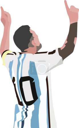 Illustration for Footballer with the Argentina number 10 shirt - Royalty Free Image