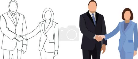 Illustration for Couple of political people shaking hands - Royalty Free Image
