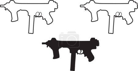 Ilustración de Beretta M12S submachine gun supplied by Italian police forces - Imagen libre de derechos