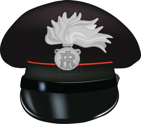italian police carabiniere headgear with frieze