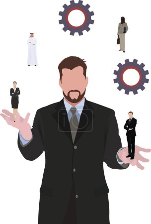 Illustration for Separate person in charge of management staff - Royalty Free Image