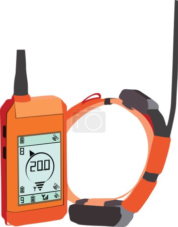 Ilustración de Collar de radio para los animales para rastrearlos - Imagen libre de derechos