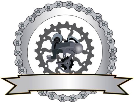 Ilustración de Casco y accesorios símbolo de bicicleta deportiva - Imagen libre de derechos