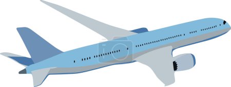 Téléchargez les illustrations : Avion de ligne en vol sur fond blanc - en licence libre de droit
