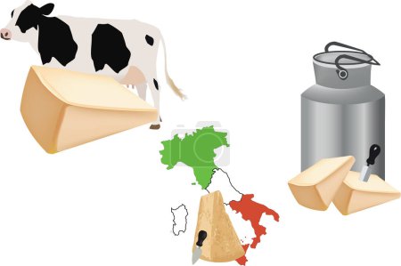 Illustration for Parmigiano Reggiano Italian Cheese Aluminum Container - Royalty Free Image