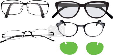 Illustration for Transparent eyeglasses and sunglasses for men and women - Royalty Free Image