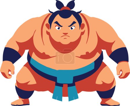 Téléchargez les illustrations : Lutteur traditionnel japonais de sumo sport - en licence libre de droit