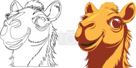 close-up of camel's face to color-