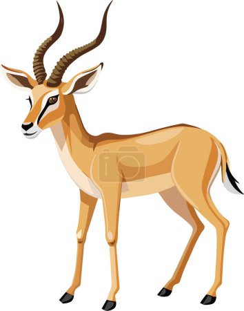 Illustration for Lifelike illustration of a thomson's gazelle standing gracefully, isolated on a white backdrop - Royalty Free Image