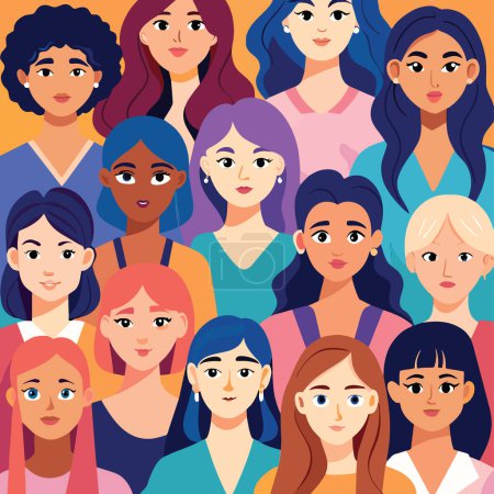 Gruppe von Frauen verschiedener ethnischer Rasse