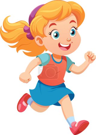 Cartoon figures of children running