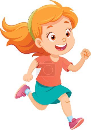 Zeichentrickfiguren von rennenden Kindern
