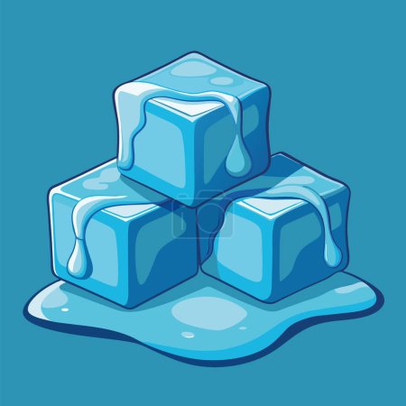 Three melting ice cubes-