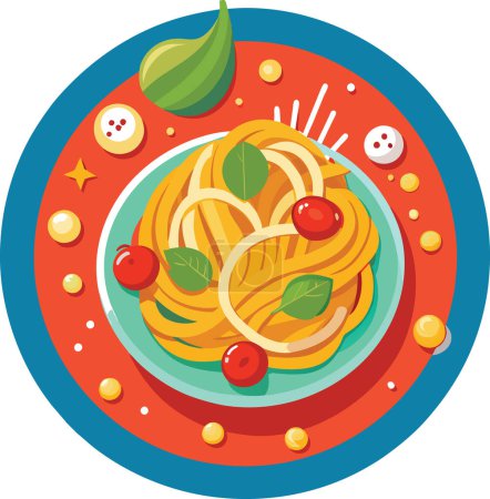Hartweizen Nudelgericht Spaghetti mit Kirschtomaten und Basilikum-