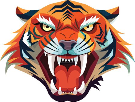 Close-up of a roaring tiger-