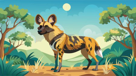 Illustration for Wild dog African wild dog- - Royalty Free Image
