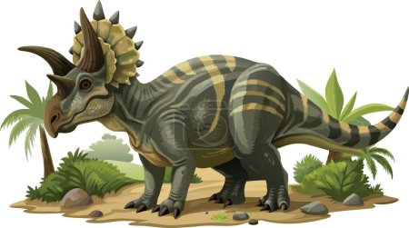 Diabloceratops über der weißen tierischen prähistorischen Natur