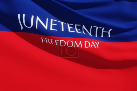 Foto de Juneteenth color con texto Juneteenth Freedom Day. Desde 1865. Banner. 3d-renderizado. - Imagen libre de derechos