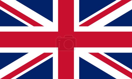 Gran Bretaña, bandera del Reino Unido. Bandera Unión de 1801. Ilustración vectorial EPS10.