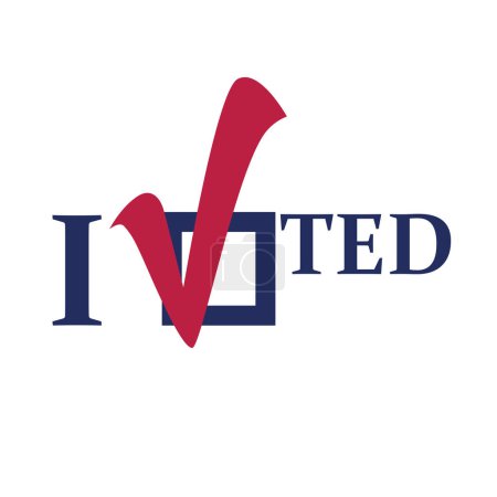 Téléchargez les illustrations : Text design concept I VOTED. Voting in America. Template Elections icons. Vote label. EPS10 vector. - en licence libre de droit
