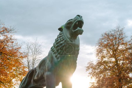 Photo for Hannover Maschsee lake lion statue - Royalty Free Image
