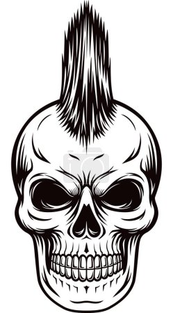 Ilustración de Punk rock cráneo cara ilustración - Imagen libre de derechos
