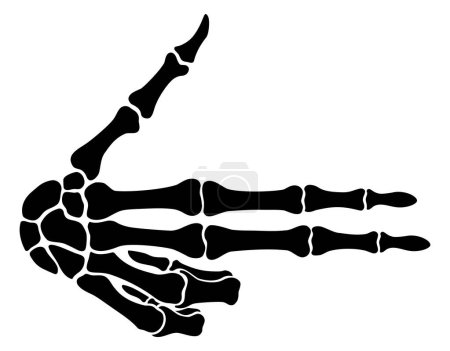Téléchargez les illustrations : Skeleton bone hand gun sign illustrations - en licence libre de droit