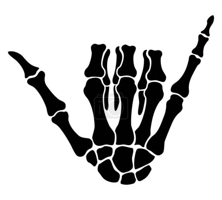 Illustration for Shaka skeleton hand sign for halloween illustrations - Royalty Free Image