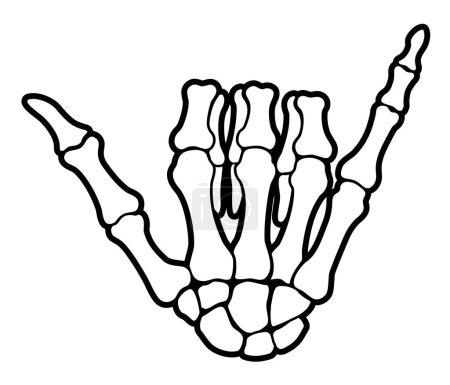 Téléchargez les illustrations : Shaka skeleton hand sign for halloween illustrations - en licence libre de droit