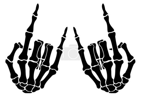 Illustration for Skeleton bone rock on hand sign illustration - Royalty Free Image